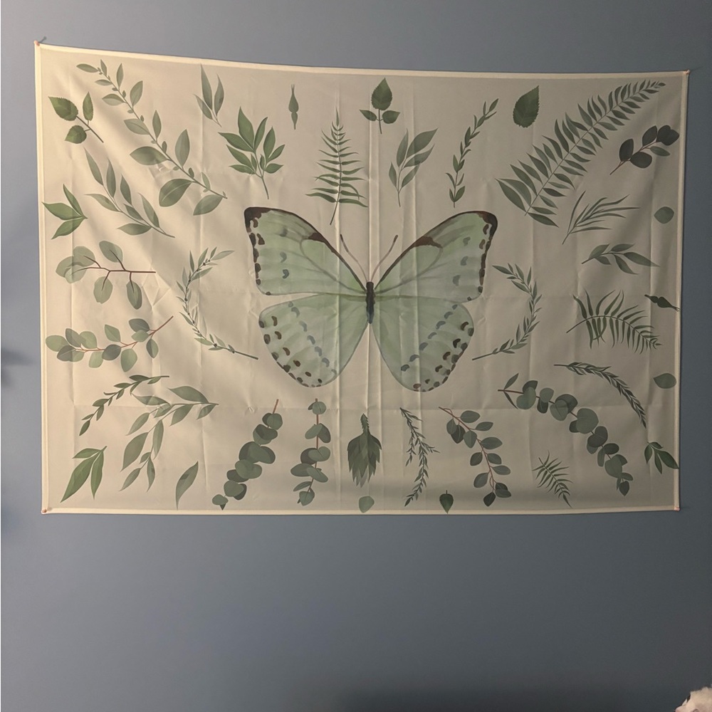 green butterfly tapestry